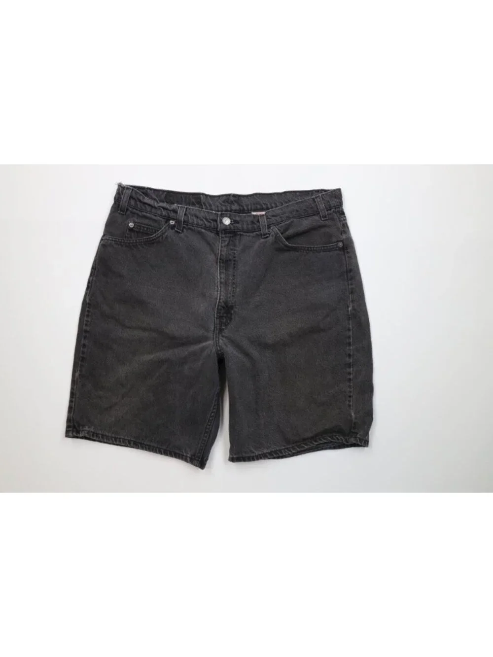 Vtg 90s Levis 550 Orange Tab Mens 40 Distressed Relaxed Denim Jean Shorts Black